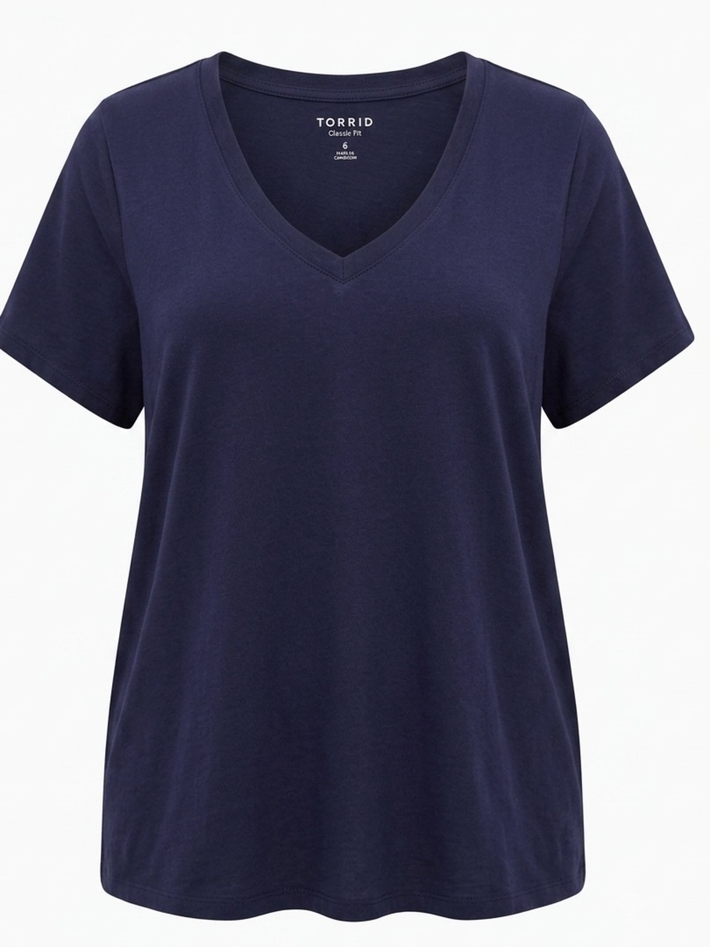 torrid Navy V-Neck Short Sleeve Tee 6X